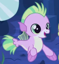 Size: 340x370 | Tagged: baby seapony (g4), child, cropped, derpibooru import, safe, screencap, seapony (g4), solo, surf and/or turf