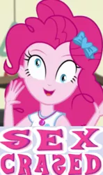 Size: 617x1044 | Tagged: suggestive, derpibooru import, edit, edited screencap, screencap, pinkie pie, equestria girls, equestria girls series, overpowered (equestria girls), caption, derp, expand dong, exploitable meme, image macro, implied sex, meme, ponk, text