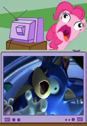 Size: 414x600 | Tagged: safe, derpibooru import, pinkie pie, pony, crossover, dat face, derp, exploitable meme, image, jpeg, meme, obligatory pony, pinkie frogmouth, sonic the hedgehog, sonic the hedgehog (series), sonic unleashed, tv meme