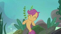Size: 1920x1080 | Tagged: safe, derpibooru import, screencap, scootaloo, seapony (g4), surf and/or turf, animated, cute, cutealoo, seaponified, seapony scootaloo, solo, sound, species swap, webm