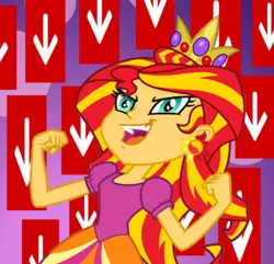 Size: 818x788 | Tagged: safe, derpibooru import, edit, edited screencap, screencap, sunset shimmer, equestria girls, equestria girls (movie), downvote, downvote bait, evil, evil laugh, exploitable meme, laughing, meme, prom queen meme