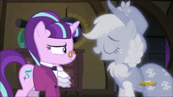 Size: 854x480 | Tagged: safe, derpibooru import, edit, edited screencap, screencap, sound edit, applejack, snowfall frost, spirit of hearth's warming past, starlight glimmer, earth pony, ghost, pony, undead, unicorn, a hearth's warming tail, animated, bedroom eyes, cold, david bowie, dead, discovery family logo, duo, eye contact, female, ghostly chill, glimmerjack, gritted teeth, implied shipping, incorporeal, labyrinth, lesbian, looking at each other, mare, movie reference, necromancy, reference, shipping, shivering, singing, sound, spirit, starlight shiverer, stupid sexy applejack, transparent, video, webm, wide eyes, within you