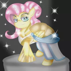 Size: 2048x2048 | Tagged: artist:doraeartdreams-aspy, clothes, derpibooru import, dress, fake it 'til you make it, fluttershy, fluttershy day, lights, modeling, safe, warrior of inner strength, warriorshy