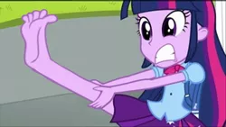 Size: 800x450 | Tagged: safe, derpibooru import, edit, edited screencap, editor:grapefruitface, screencap, twilight sparkle, equestria girls, equestria girls (movie), barefoot, feet, fetish, foot fetish, foot focus, solo, toes