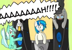 Size: 1544x1090 | Tagged: aaaaaaaaaa, artist:artiks, derpibooru import, lyra heartstrings, oc, oc:mrducknosa, octavia melody, safe, slice of life (episode), vinyl scratch