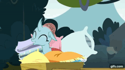 Size: 640x360 | Tagged: safe, derpibooru import, screencap, gallus, ocellus, sandbar, smolder, yona, bugbear, changedling, changeling, dragon, gryphon, pony, seapony (g4), yak, school daze, animated, bugbear ocellus, castle of the royal pony sisters, cute, diaocelles, disguise, disguised changeling, everfree forest, gif, pillow, pillow fight