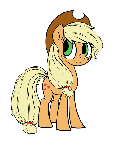 Size: 2000x2500 | Tagged: safe, artist:icey-wicey-1517, artist:verrmont, color edit, derpibooru import, edit, applejack, earth pony, pony, applejack's hat, colored, cowboy hat, female, freckles, hat, mare, simple background, solo, white background