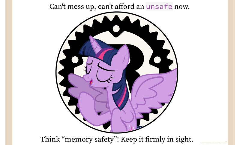 Size: 5945x3612 | Tagged: alicorn, caption, derpibooru import, image macro, meme, programming, rust (programming language), safe, school daze, solo, text, twilight sparkle, twilight sparkle (alicorn), vector