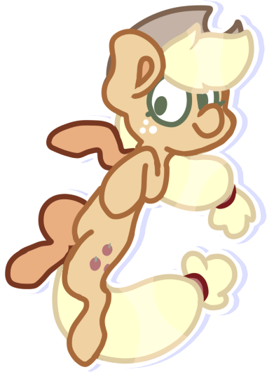 Size: 381x530 | Tagged: safe, artist:olivecow, derpibooru import, part of a set, applejack, earth pony, pony, applejack's hat, cowboy hat, cutie mark, female, floating, freckles, hair tie, hat, mare, simple background, smiling, solo, transparent background