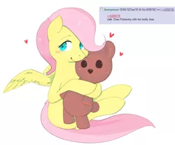 Size: 1100x910 | Tagged: safe, artist:japananon, artist:昔の傷口, derpibooru import, fluttershy, pony, /mlp/, colored, female, filly, solo, teddy bear