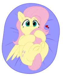 Size: 1574x1899 | Tagged: safe, artist:pabbley, color edit, colorist:zoness, derpibooru import, edit, fluttershy, pegasus, pony, :3, colored, cute, ear fluff, female, frog (hoof), heart, hoofbutt, hug, mare, pillow, shyabetes, simple background, solo, tail hug, transparent background, underhoof