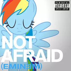 Size: 800x800 | Tagged: album cover, artist:adrianimpalamata, derpibooru import, eminem, not afraid (eminem), rainbow dash, safe, text