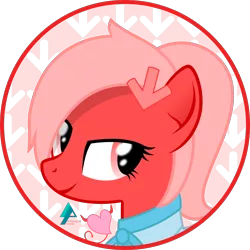 Size: 1800x1800 | Tagged: safe, artist:arifproject, derpibooru import, oc, oc:downvote, ponified, unofficial characters only, earth pony, pony, derpibooru, arif's circle vector, bust, circle, derpibooru ponified, meta, ponytail, semi-transparent, simple background, solo, transparent background, vector