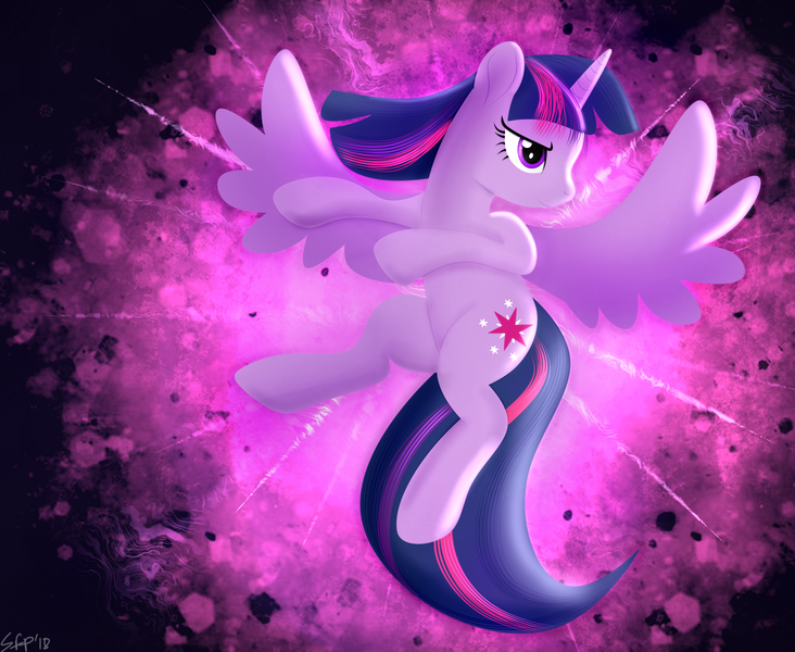 Size: 2136x1750 | Tagged: safe, artist:startledflowerpony, derpibooru import, twilight sparkle, twilight sparkle (alicorn), alicorn, pony, flying, solo