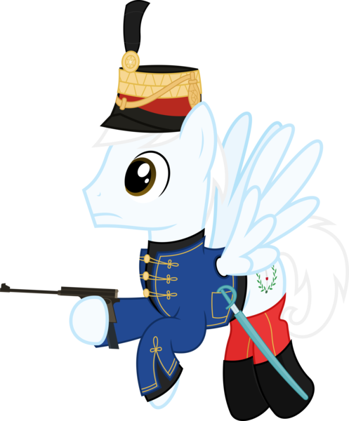 Size: 6400x7729 | Tagged: safe, artist:parclytaxel, derpibooru import, oc, oc:mihály szekeres, unofficial characters only, pegasus, pony, .svg available, absurd resolution, austro-hungarian, boots, clothes, flying, frommer stop auto, gun, handgun, hat, hoof hold, hussar, male, pistol, raised hoof, saber, shoes, simple background, solo, stallion, transparent background, tunic, uniform, vector, wachtmeister, weapon, world war i