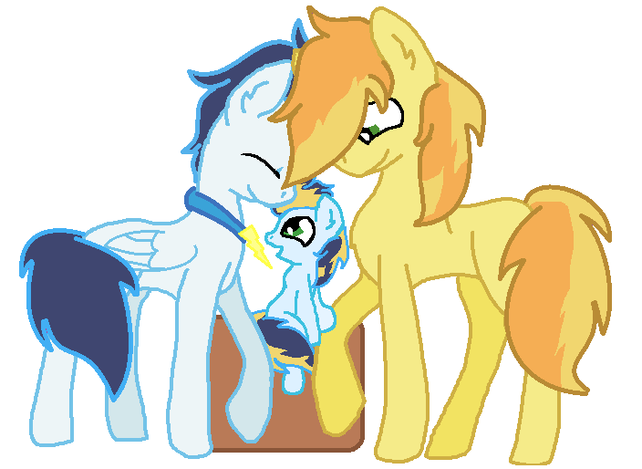 Size: 704x514 | Tagged: safe, artist:amazingphan24, derpibooru import, braeburn, soarin', oc, earth pony, pegasus, pony, base used, colt, family, gay, magical gay spawn, male, offspring, parent:braeburn, parent:soarin', parents:soarburn, shipping, simple background, soarburn, stallion, white background