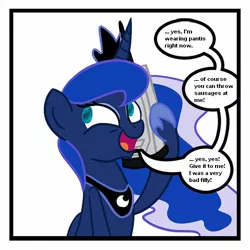 Size: 500x500 | Tagged: artist:extremeasaur5000, derpibooru import, exploitable meme, luna phone meme, meme, phone, phone sex, princess luna, safe, solo, source needed, talking, we don't normally wear clothes