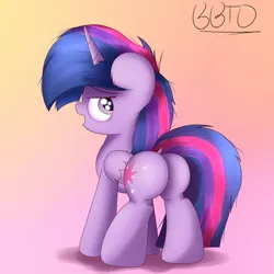 Size: 2800x2800 | Tagged: alicorn, artist:bronybehindthedoor, butt, derpibooru import, female, looking back, mare, plot, safe, solo, twibutt, twilight sparkle, twilight sparkle (alicorn)