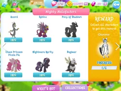 Size: 2048x1536 | Tagged: safe, derpibooru import, idw, screencap, accord, chummer, nightmare rarity, pinkie pie, pony of shadows, sphinx (character), abyssinian, alicorn, anthro, bugbear, cat, digitigrade anthro, draconequus, pony, sphinx, unicorn, alicornified, anthro with ponies, female, game, game screencap, gameloft, male, mare, pinkiecorn, princess of chaos, race swap, xk-class end-of-the-world scenario