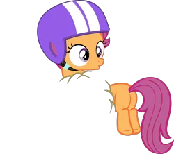 Size: 6000x5322 | Tagged: safe, artist:ithinkitsdivine, derpibooru import, scootaloo, pony, sleepless in ponyville, absurd resolution, butt, female, filly, helmet, now you're thinking with portals, plot, portal, scootabutt, simple background, solo, transparent background, vector