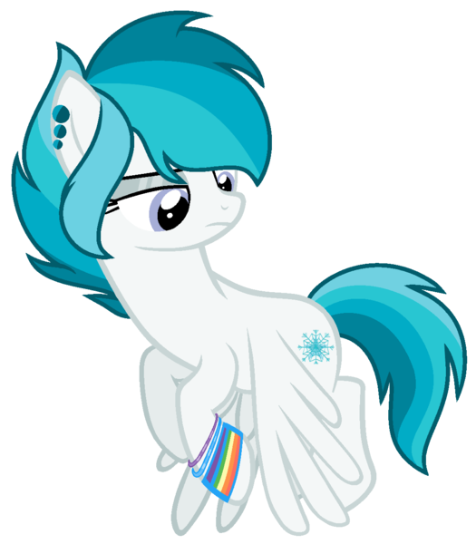 Size: 1124x1285 | Tagged: safe, artist:crystalponyart7669, derpibooru import, oc, oc:snowflake, pegasus, pony, female, mare, offspring, parent:rainbow dash, parent:soarin', parents:soarindash, simple background, solo, transparent background