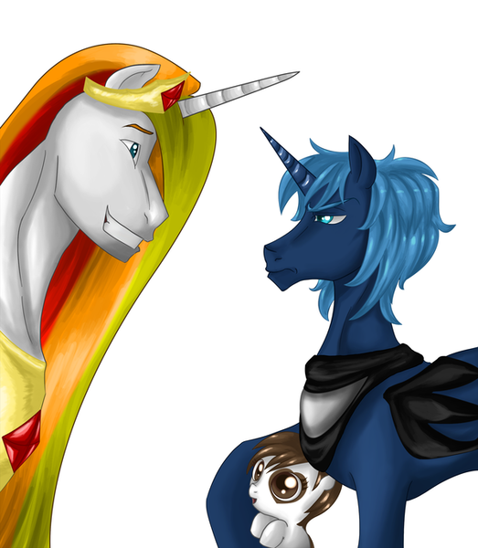 Size: 600x688 | Tagged: artist:icedroplet, derpibooru import, female, lunapip, male, pipi, pipsqueak, pipsqueak (female), prince artemis, prince solaris, princess celestia, princess luna, rule 63, safe, shipping, simple background, straight, uncanny valley, white background