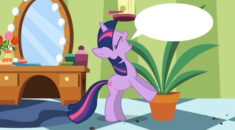 Size: 854x475 | Tagged: blank, derpibooru import, edit, edited screencap, exploitable, exploitable meme, green isn't your color, meme, ponyville secrets, potted plant, safe, screencap, secret pot meme, solo, speech bubble, template, twilight's confessions, twilight sparkle