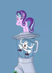 Size: 1071x1500 | Tagged: semi-grimdark, derpibooru import, starlight glimmer, oc, oc:anon, human, pony, unicorn, ableism, autistic screeching, blender (object), boop, downvote bait, drama, exploitable meme, faustdrone, glimmerposting, meme, op is right you know, starlight drama, starlight drama drama, this will end in gulag