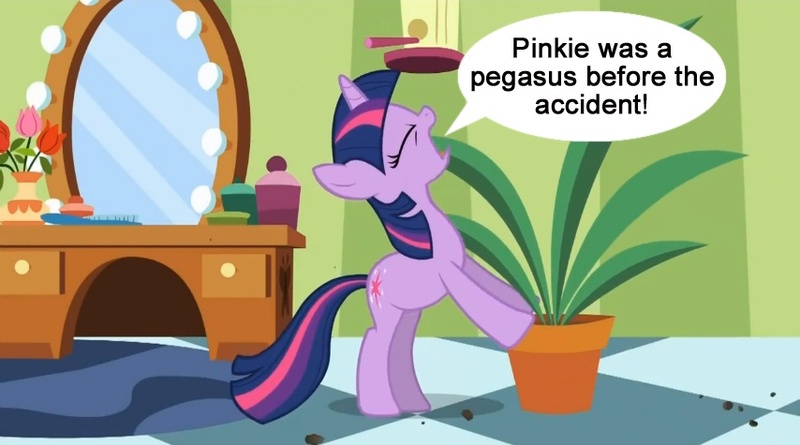 Size: 854x475 | Tagged: derpibooru import, edit, edited screencap, exploitable meme, forced meme, green isn't your color, meme, ponyville secrets, potted plant, safe, screencap, secret pot meme, solo, speech bubble, twilight's confessions, twilight sparkle