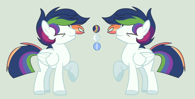 Size: 4200x2136 | Tagged: safe, artist:thesmall-artist, derpibooru import, oc, oc:shooting star (bronyponyyy2340), pegasus, pony, magical lesbian spawn, male, offspring, parent:rainbow dash, parent:twilight sparkle, parents:twidash, reference sheet, solo, stallion