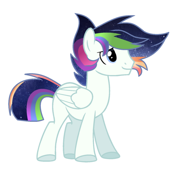 Size: 1232x1216 | Tagged: safe, artist:thesmall-artist, derpibooru import, oc, oc:shooting star (bronyponyyy2340), pony, magical lesbian spawn, male, offspring, parent:rainbow dash, parent:twilight sparkle, parents:twidash, simple background, solo, stallion, transparent background