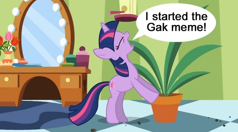 Size: 854x475 | Tagged: safe, derpibooru import, edit, edited screencap, screencap, twilight sparkle, pony, green isn't your color, exploitable meme, forced meme, meme, potted plant, secret pot meme, solo, speech bubble