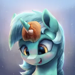 Size: 3000x3000 | Tagged: safe, artist:vanillaghosties, derpibooru import, lyra heartstrings, pony, unicorn, blushing, butter, cute, female, food, horn, horn impalement, i'm pancake, image, lyrabetes, mare, open mouth, pancakes, png, smiling, solo