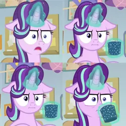 Size: 1600x1600 | Tagged: derpibooru import, faic, floppy ears, glowing horn, horn, :i, i mean i see, loss (meme), magic, marks for effort, meme, safe, screencap, solo, starlight glimmer, telekinesis, unamused