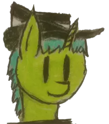 Size: 1384x1572 | Tagged: artist:antique1899, bust, derpibooru import, fallout, fallout equestria, hat, oc, oc:live "derp" bait, request, safe, simple background, solo, traditional art, transparent background, unofficial characters only