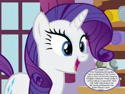 Size: 960x720 | Tagged: bronybait, carousel boutique, cropped, cute, derpibooru import, edit, edited screencap, implied oc, maud pie (episode), opera, raribetes, rarity, safe, screencap, speech bubble, text