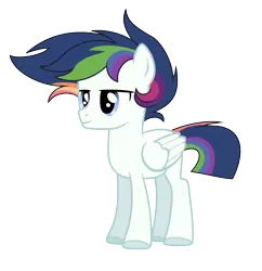 Size: 1776x1832 | Tagged: safe, artist:thesmall-artist, derpibooru import, oc, oc:shooting star (bronyponyyy2340), pegasus, pony, magical lesbian spawn, male, offspring, parent:rainbow dash, parent:twilight sparkle, parents:twidash, simple background, solo, teenager, transparent background