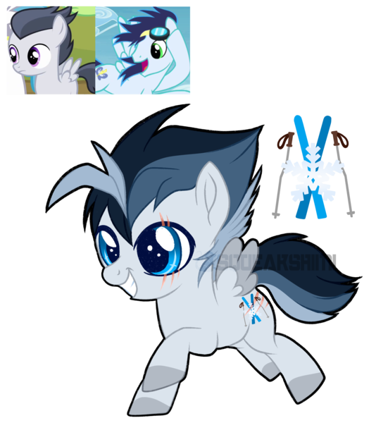 Size: 2273x2553 | Tagged: safe, artist:squeakshimi, derpibooru import, rumble, soarin', oc, pegasus, pony, colt, high res, magical gay spawn, male, offspring, parent:rumble, parent:soarin', parents:rumblin', simple background, transparent background