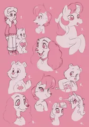 Size: 1967x2798 | Tagged: amalthea, artist:donkeyinthemiddle, care bears, crossover, derpibooru import, eyestrain warning, friend bear, galaxy (g1), kim (care bears), lady, lady and the tramp, monochrome, safe, sally acorn, share bear, sonic the hedgehog (series), the last unicorn, twilight sparkle, wish bear