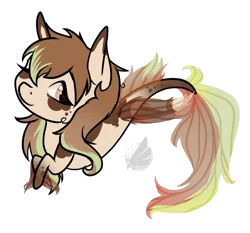 Size: 2661x2480 | Tagged: artist:oneiria-fylakas, chibi, derpibooru import, high res, oc, oc:ellie, one eye closed, safe, seapony (g4), simple background, solo, transparent background, unofficial characters only, wink