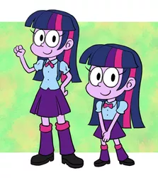 Size: 600x672 | Tagged: safe, artist:uotapo, derpibooru import, twilight sparkle, twilight sparkle (alicorn), alicorn, equestria girls, calarts, gravity falls, solo, style emulation, thin-line style