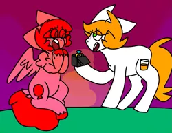 Size: 779x600 | Tagged: safe, artist:shoto, derpibooru import, ponified, pony, comic:flightcamp, ballooj, balloon (inanimate insanity), gay, inanimate insanity, male, marriage proposal, medibang paint, oj (inanimate insanity), shipping