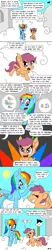 Size: 1000x4800 | Tagged: safe, artist:bjdazzle, derpibooru import, bow hothoof, rainbow dash, scootaloo, soarin', spitfire, pegasus, pony, parental glideance, bandage, box, chest fluff, cloud, cloudsdale, comic, cute, cutealoo, determined, dialogue, father's day, female, filly, happy, head pat, heartwarming, lightning eyes, mare, motivational speech, pat, present, rainbow, scootalove, siblings, sisters, sun, wingding eyes, wonderbolts