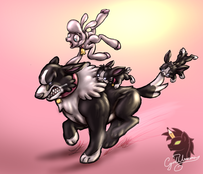 Size: 1400x1200 | Tagged: artist:cyrilunicorn, big mama, community related, derpibooru import, dog, pom lamb, puppy, safe, them's fightin' herds