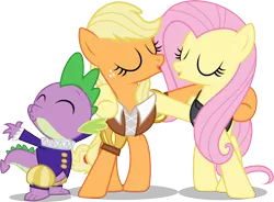 Size: 8188x6032 | Tagged: absurd resolution, applejack, appleshy, artist:mewtwo-ex, derpibooru import, female, fluttershy, hearth's warming eve, hearth's warming eve (episode), lesbian, missing accessory, private pansy, safe, shipping, simple background, smart cookie, spike, transparent background, vector