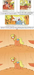 Size: 1500x3290 | Tagged: safe, artist:heir-of-rick, derpibooru import, applejack (g1), earth pony, pegasus, pony, daily apple pony, comic:applejack's amazing adventure, comic:my little pony (g1), beware the nice ones, bow, cave, comic, creepy, creepy smile, crystal, dialogue, female, g1, hidden cane, implied death, implied murder, jewel wizard, looking at you, looking over shoulder, mare, slasher smile, smiling, tail bow, the fourth wall cannot save you, wizard, you're next