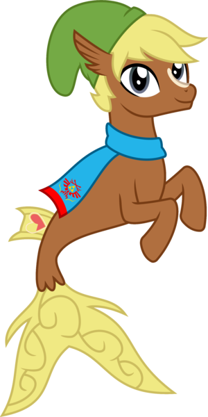 Size: 1257x2511 | Tagged: artist:sketchmcreations, clothes, derpibooru import, flutter brutter, hat, link, quarter hearts, safe, scarf, seaponified, seapony (g4), simple background, species swap, the legend of zelda, transparent background, vector