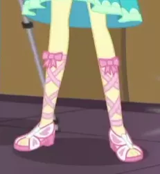 Size: 236x255 | Tagged: safe, derpibooru import, screencap, fluttershy, equestria girls, equestria girls series, outtakes (episode), cropped, feet, legs, pictures of legs, sandals