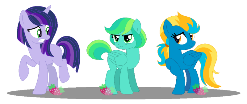 Size: 1124x474 | Tagged: safe, artist:strawberry-spritz, derpibooru import, oc, unofficial characters only, pegasus, pony, unicorn, base used, half-siblings, offspring, parent:rainbow dash, parent:soarin', parent:spitfire, parent:twilight sparkle, parents:soarindash, parents:soarinfire, parents:soarlight, simple background, soarin' gets all the mares, transparent background