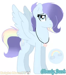 Size: 853x968 | Tagged: safe, artist:sleppchocolatemlp, derpibooru import, oc, oc:cloudy dash, pegasus, pony, female, mare, offspring, parent:rainbow dash, parent:soarin', parents:soarindash, solo